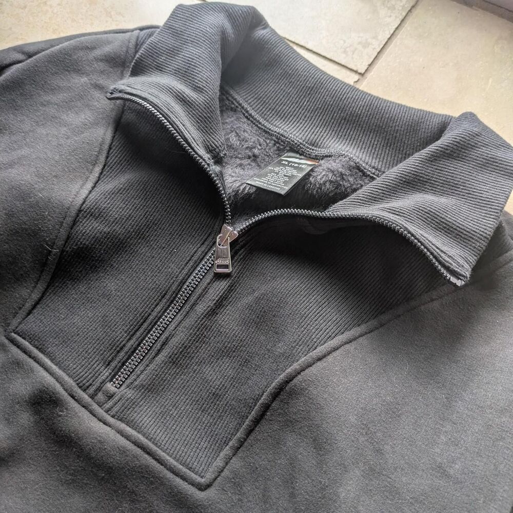 Avia black quarter zip sweatshirt with pockets